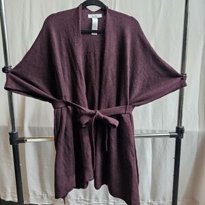 JustFab Deep Burgundy Women's Sweater Cardigan Poncho